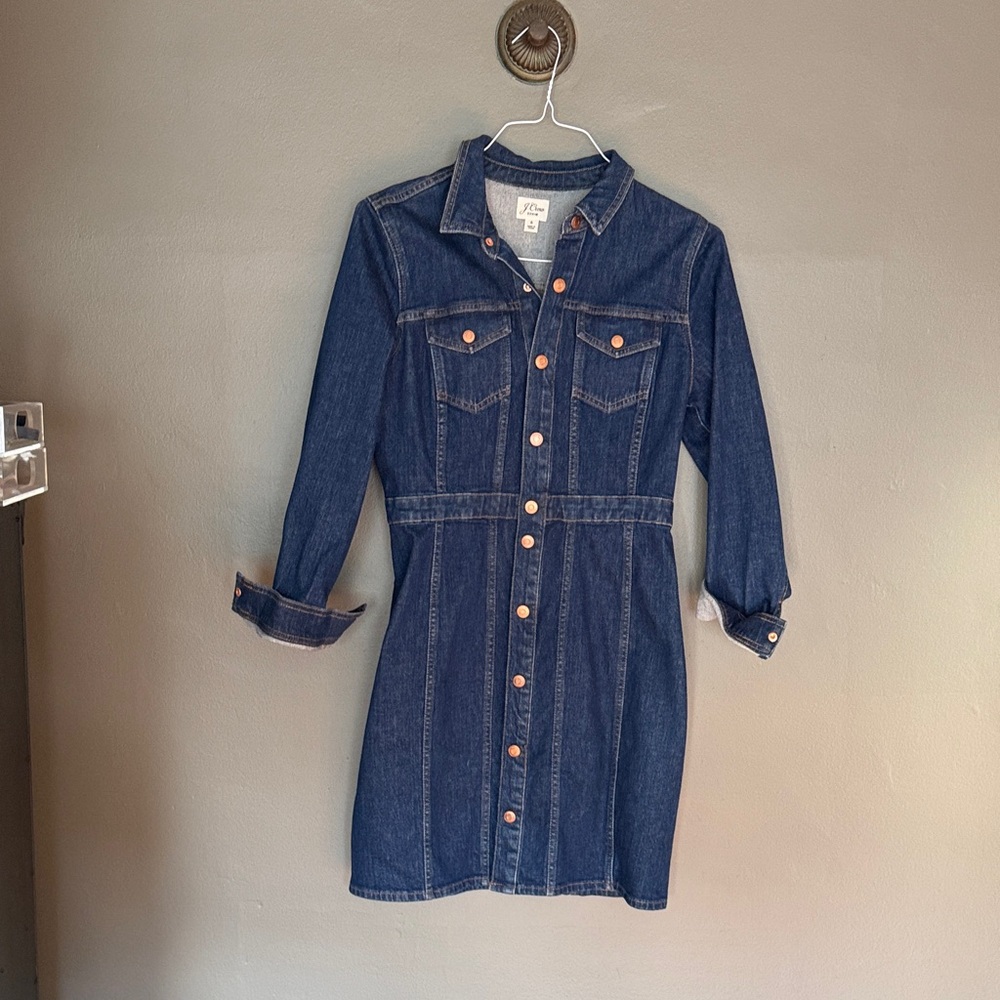 J. Crew Denim Button-Up Dress - Blue